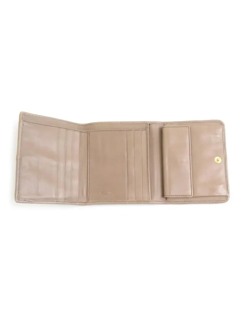 Auth Prada Trifold Wallet Beige #280411P17B